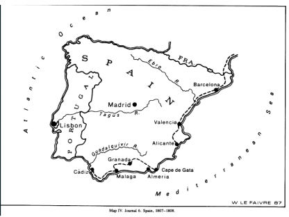 itinerario viaje W. Maclure a España_1808