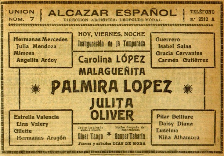 Mimosa en El Alcazar_El Diluvio 23 sept. 1921